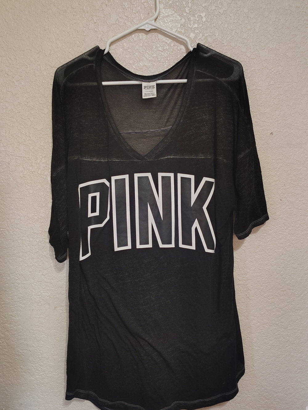 Victoria's Secret PINK Black and White Logo Tee